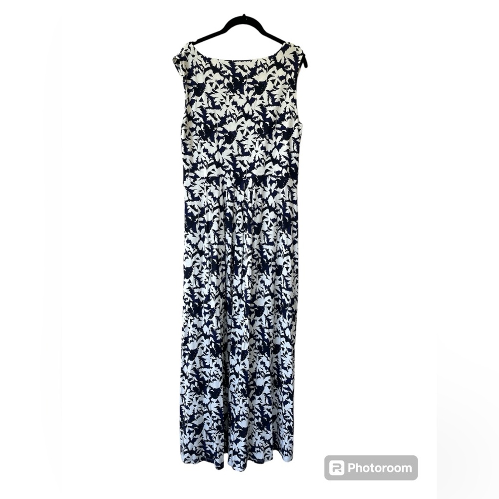 PURE COLLECTION Jersey Maxi Dress Blue Floral Print Size 12 New - Picture 2 of 8